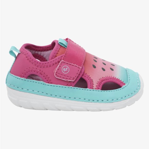 NEW Stride Rite Sizes 4.5 - 6 Splash Sandal Water Shoe - Watermelon Pink - Picture 7 of 8